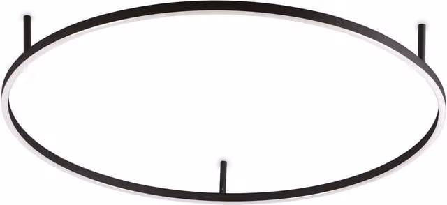 Ideal Lux Oracle Slim Round Integrated LED Semi Flush Ceiling Light, Black, Diameter: 90 cm