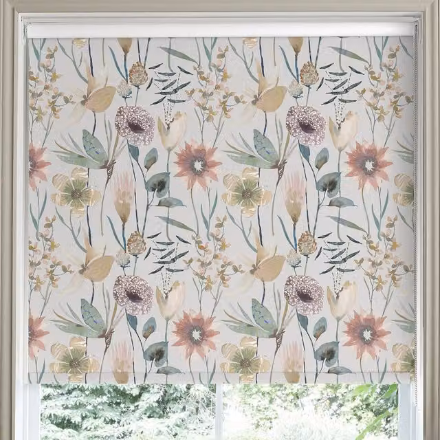 Voyage Maison Oceania Made to Measure Blackout Roller Blind in Sandstone Multicolour Floral Textile