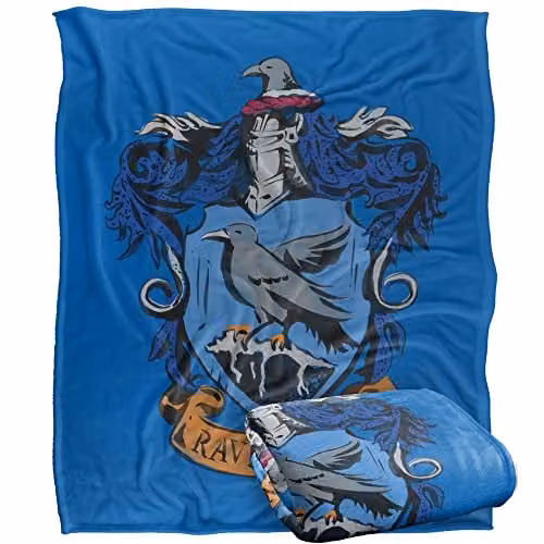 Warner Brothers Harry Potter Ravenclaw Crest Soft Fleece Blanket, White, W/D/H: 152 x 127 cm – 1