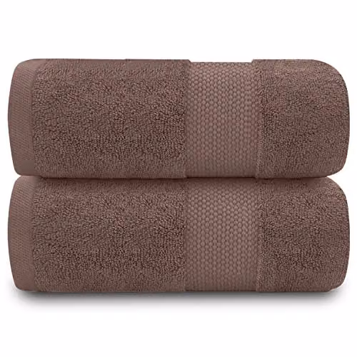 Gaveno Cavailia Pack of 2 Striped Cotton Bath Sheets, 700 GSM, Brown – 1