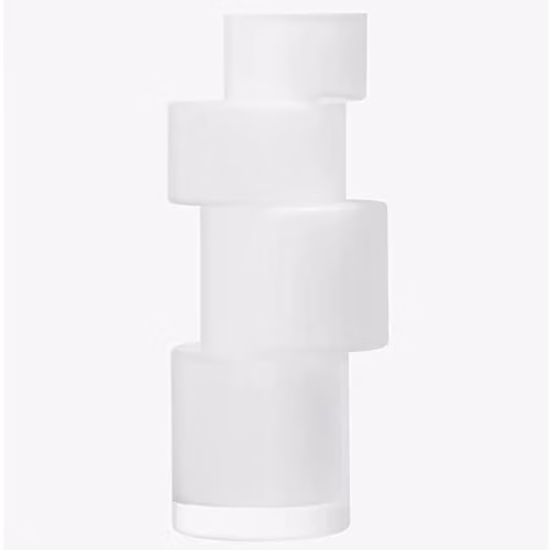 LSA International Tier Vase in Chalk White, Handmade Mouthblown Glass, Height: 35 cm – 1