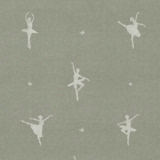 ANTE DECOR Ballerinas Printed Cotton Fabric in Mint Green