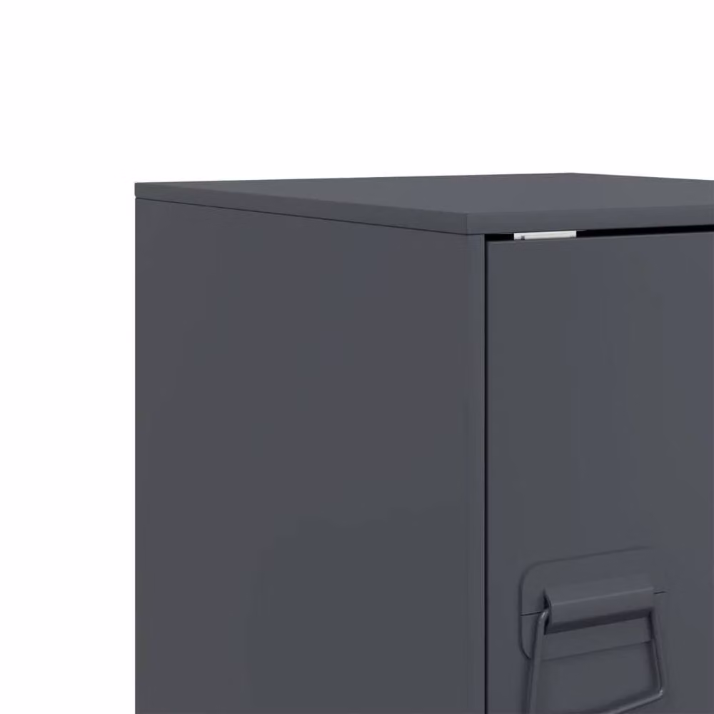 Berkfield Home Set of 2 Anthracite Metal Bedside Cabinets, W/D/H: 34.5 x 39 x 44 cm – 4