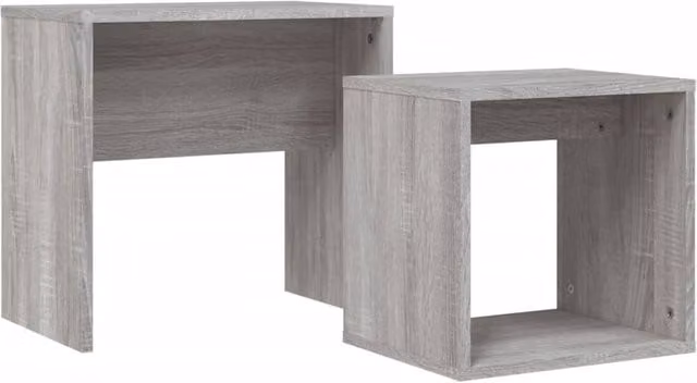 Berkfield Home Nesting Coffee Tables, 2 Piece Set in Grey Sonoma Engineered Wood