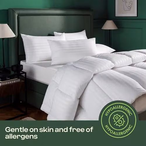 MHG Living 15 Tog Anti-Allergy Microfibre Duvet, White – 3