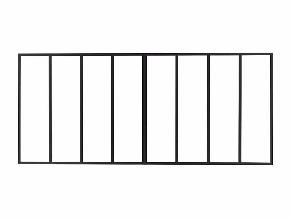 Vente-unique Studio Glass Panelling in Powder-Coated Aluminium, Black, W: 240 cm, H: 105 cm – 2