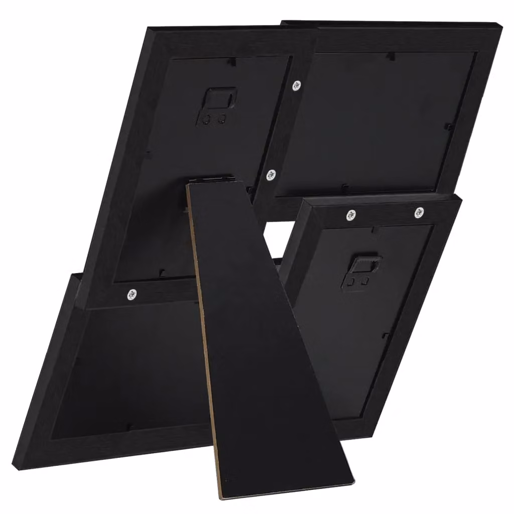 Berkfield Home Modern Black Collage Photo Frame for 4 Pictures, W/D/H: 10 x 15 cm – 3