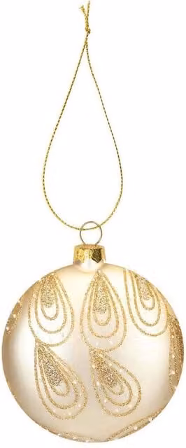 VFM e-Store Gold Oval Glass Hanging Christmas Bauble Decoration W: 13 cm, H: 11 cm – 1