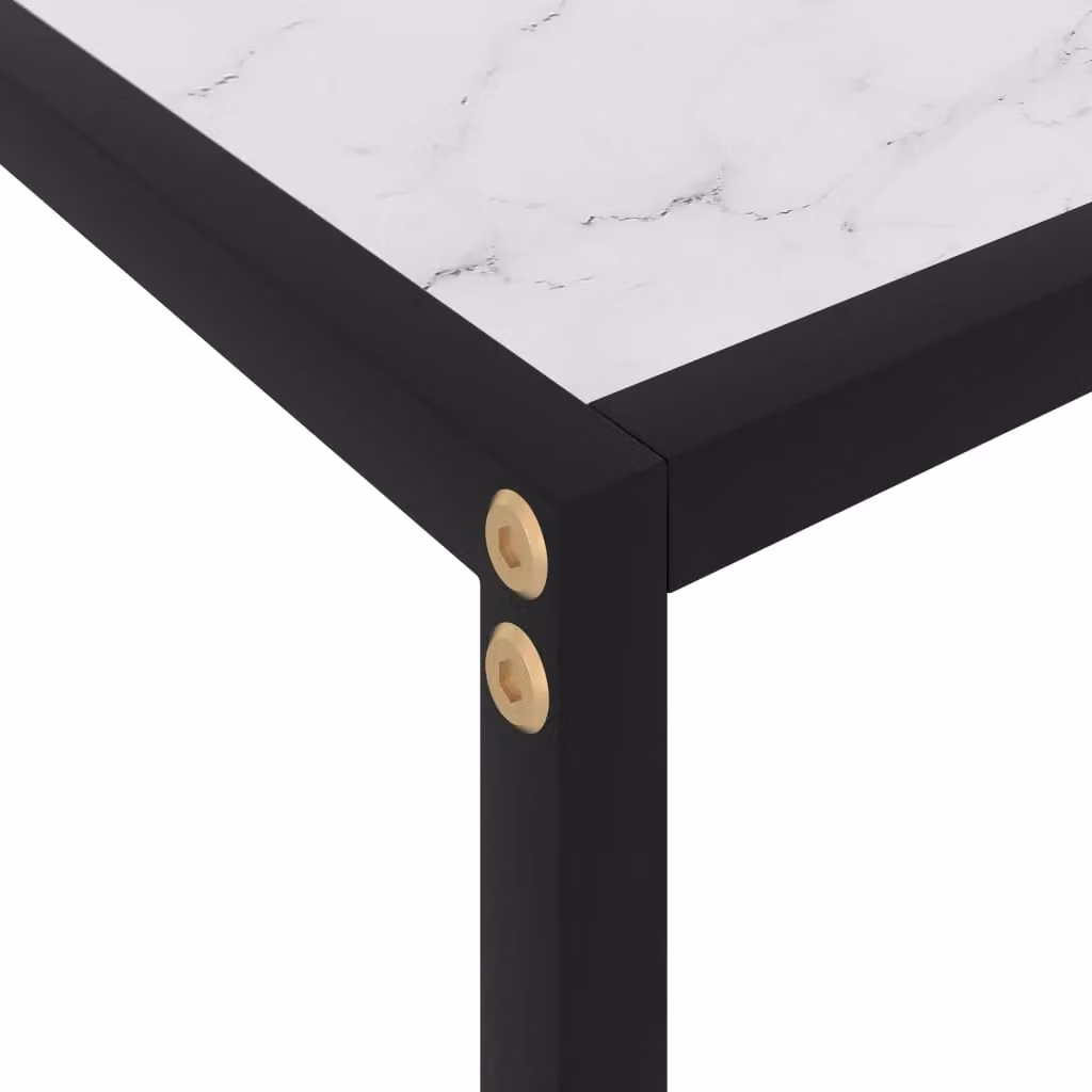 Berkfield Home Modern White Console Table with Tempered Glass, W/D/H: 120 x 35 x 75 cm – 2