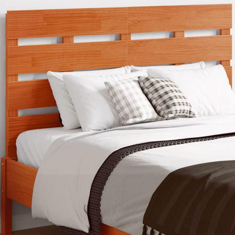 Berkfield Home Rustic Solid Wood Pine Headboard in Wax Brown, Width: 135 cm – 2