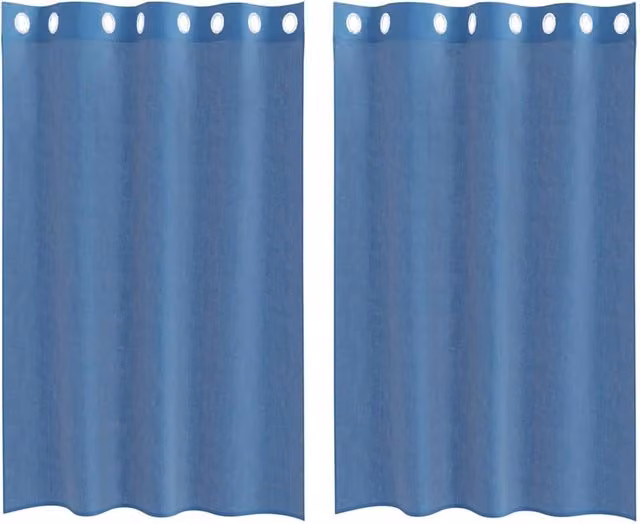 Berkfield Home Royal Blue Voile Fabric Panel Curtains with Eyelets, 2 Pack