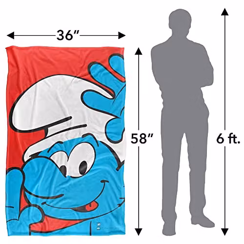 LOGOVISION The Smurfs Closeup Super Soft Silky Feel Fleece Blanket, Multicolour – 2