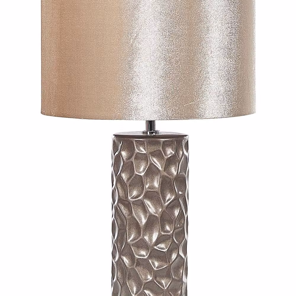 Wyld and Coco Gold Ceramic Table Lamp with Fabric Shade, Height: 50 cm – 2