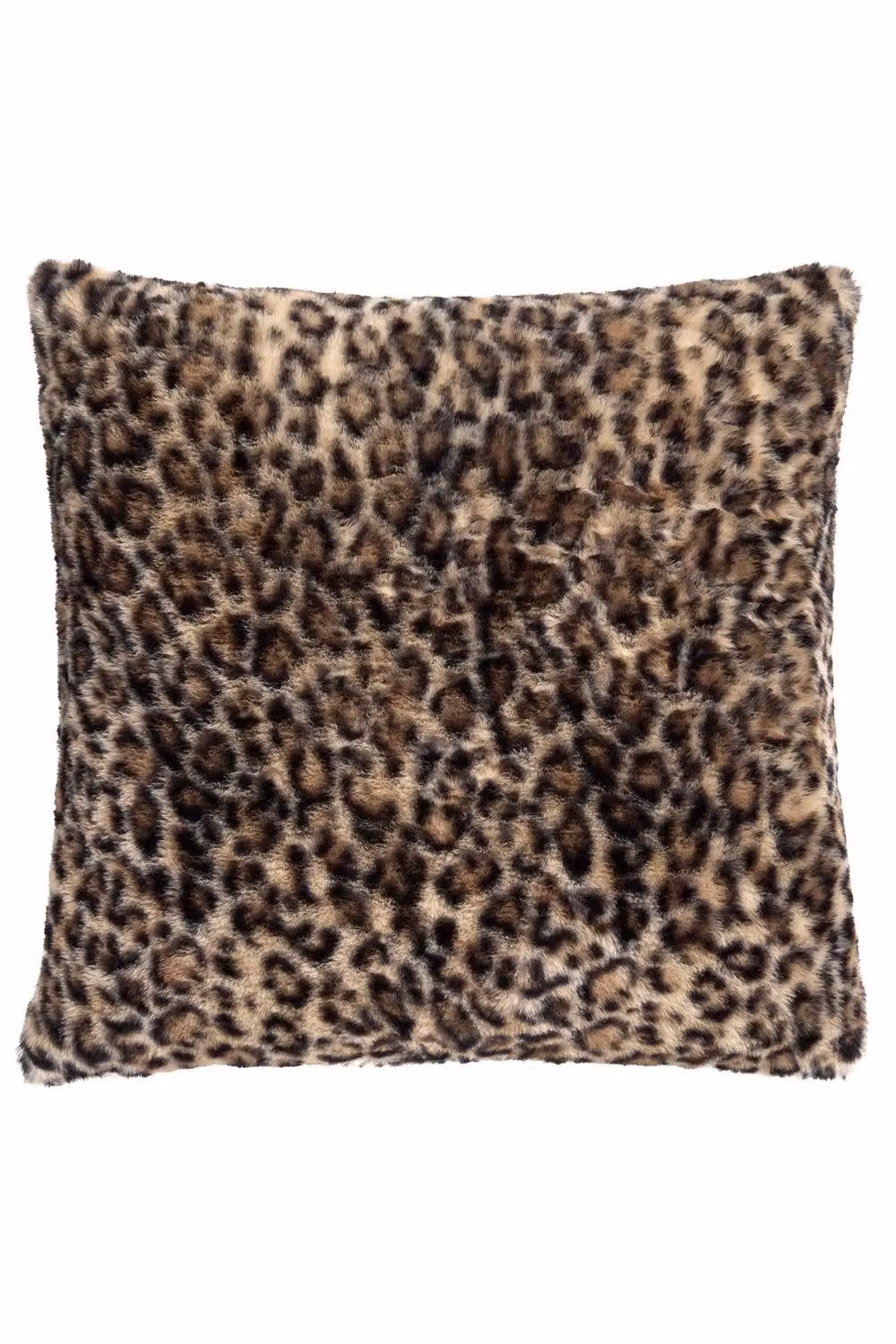 Fusion Leopard Faux Fur Cushion in Beige and Multicolour, W/D/H: 43 x 43 x 43 cm – 4