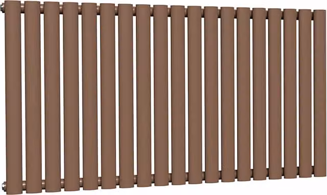 Lux Heat Oval Horizontal Coloured Steel Radiator in Brown, W: 114 cm, H: 60 cm