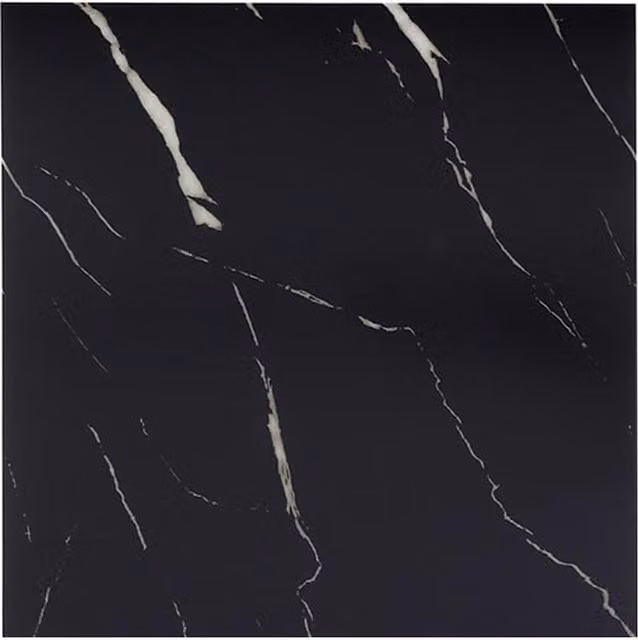 Livingandhome 10-Piece Self-Adhesive Marble Stone-Look Wallpaper in Black