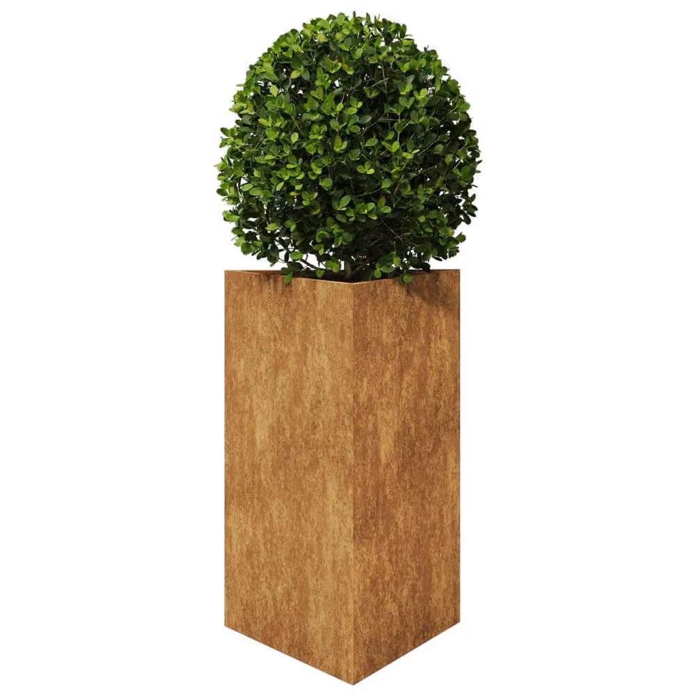 Berkfield Home Garden Triangular Steel Planters, 2 Pack, Brown, W: 50 cm, D: 43 cm, H: 75 cm – 3
