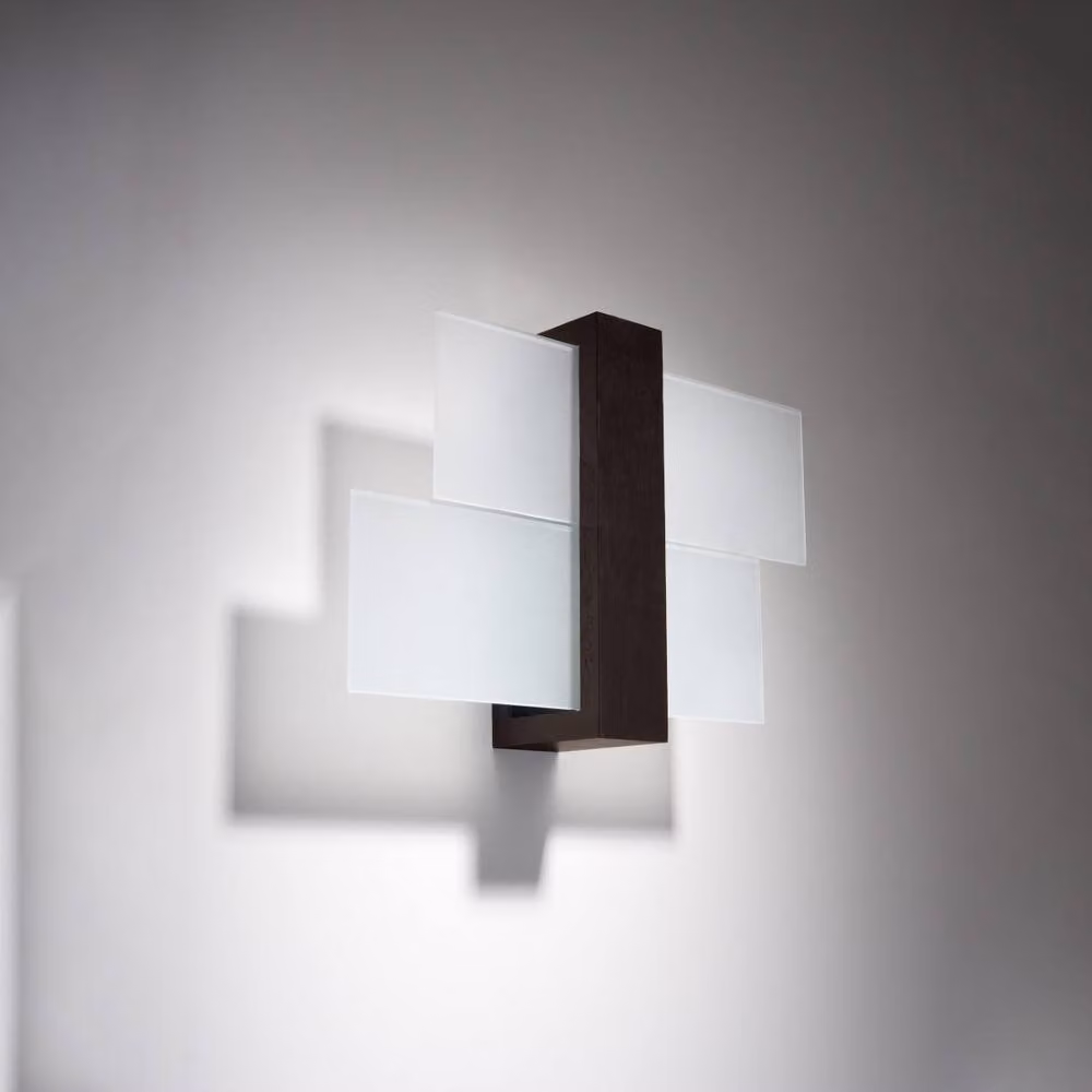 Sollux Lighting Scandinavian Wall Lamp in Dark Brown, W/H/D: 30 x 43 x 12 cm – 2