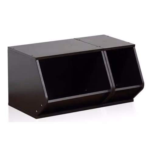 Furinno Lova 2-in-1 Stacking Storage Set in Brown
