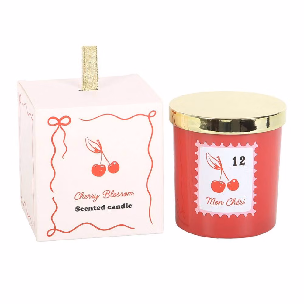 Something Different Mon Cheri Cherry Blossom Scented Candle in Red – 2