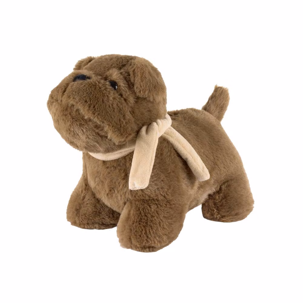 Furn Buddy Bulldog Faux Fur Novelty Dog Weighted Doorstop in Brown, W/D/H: 30 x 16 x 23 cm – 2