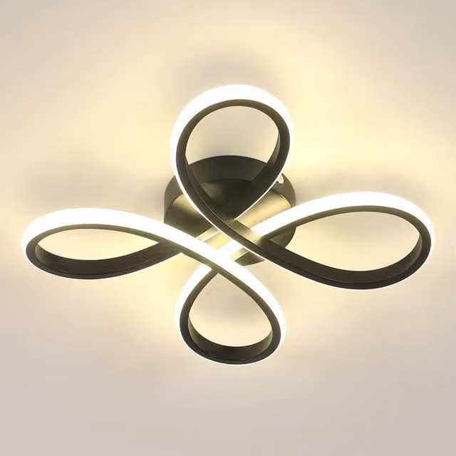 Pheashine Modern Sleek LED Ceiling Light, Black, 30W, 4500K Neutral Light, Diameter: 30 cm – 1