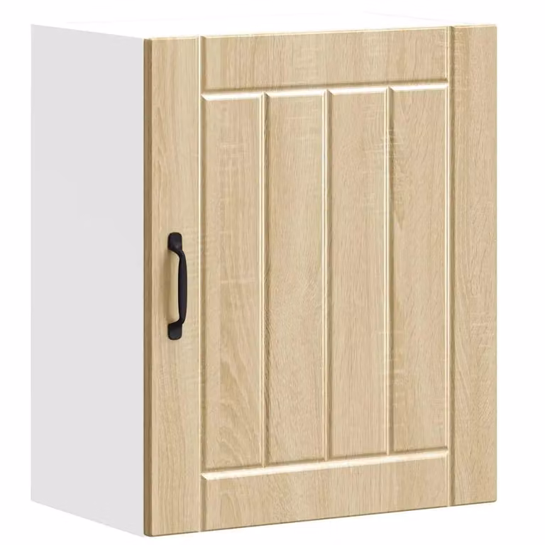 Berkfield Home Lucca Kitchen Wall Cabinet in Sonoma Oak Brown with Glass Doors