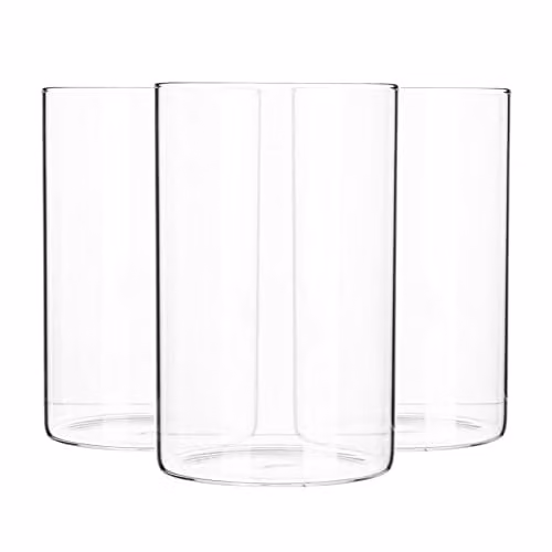 Argon Tableware Scandi Open Glass Storage Jars, 1 Litre, 6 Pack, Transparent