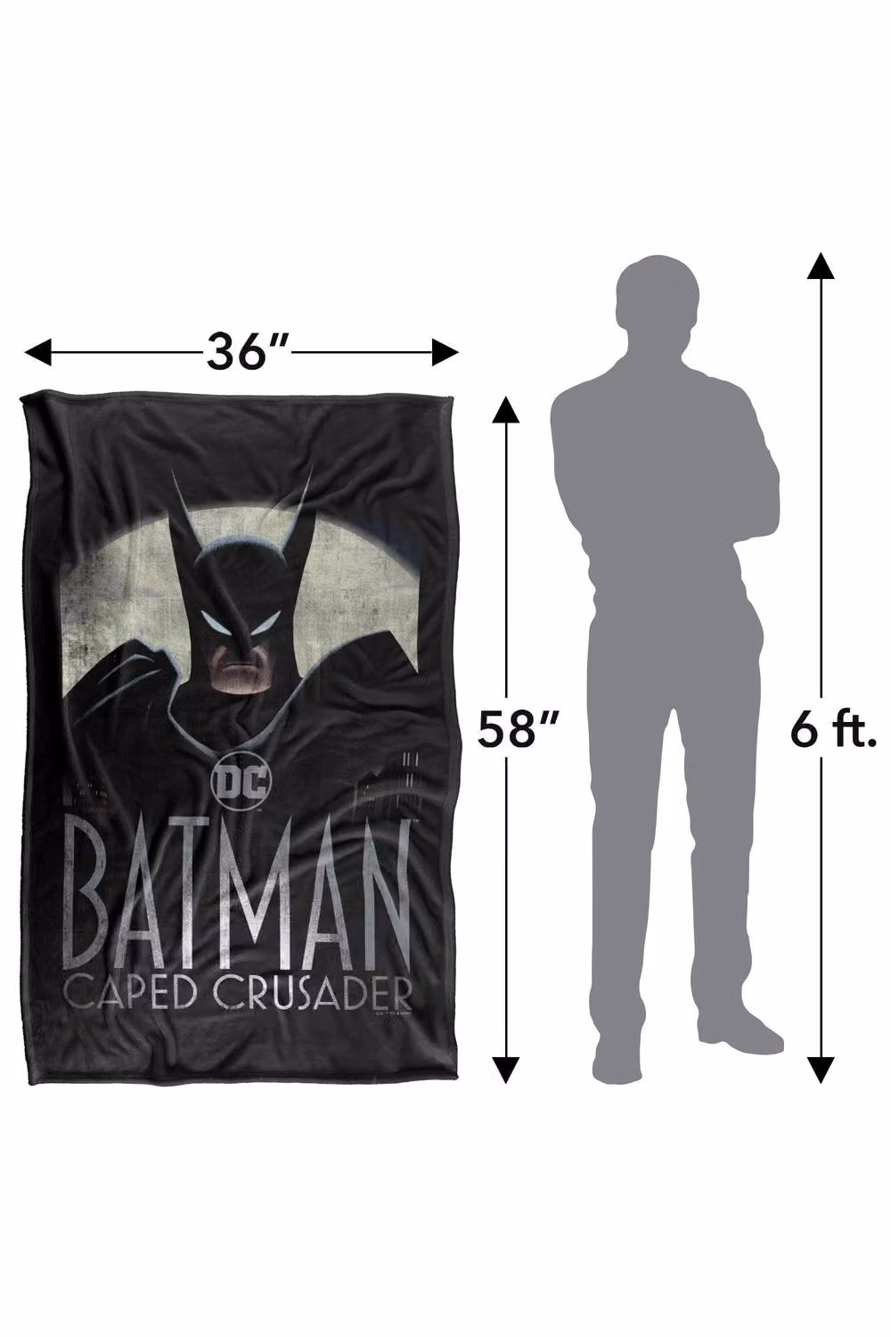 Warner Bros. Batman Caped Crusader Super Soft Fleece Throw Blanket, Multicolour, W: 91.44 cm x L: 147 cm – 8