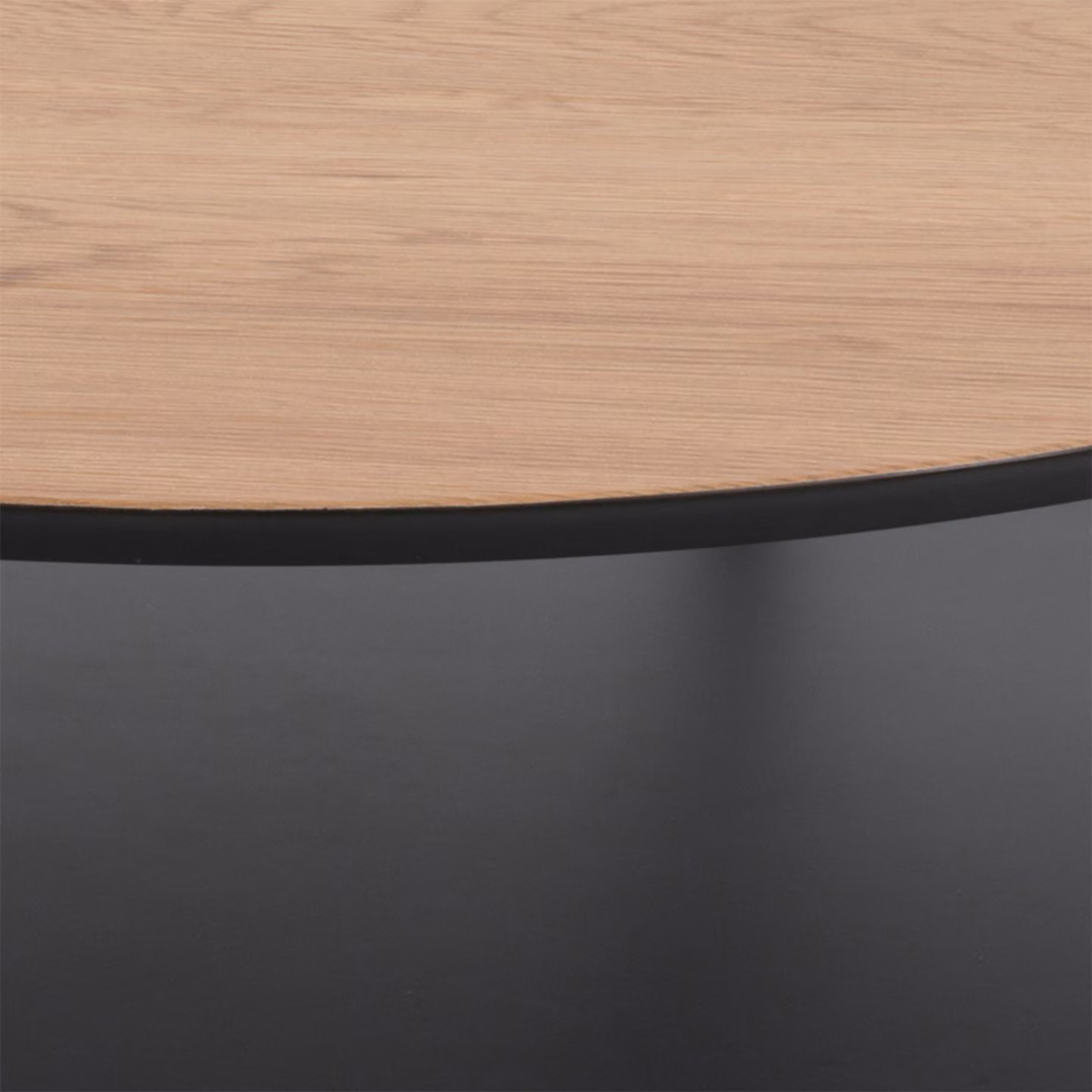 Furniture To Go Goldington Round Coffee Table with Oak Top and Black Legs – 2
