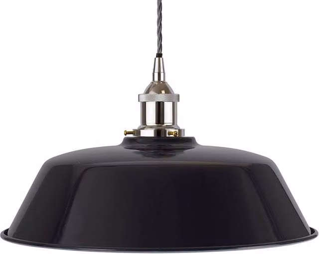 SE Home Chancery Navy Blue and Grey Suspended Dome Pendant Light with Nickel Finish