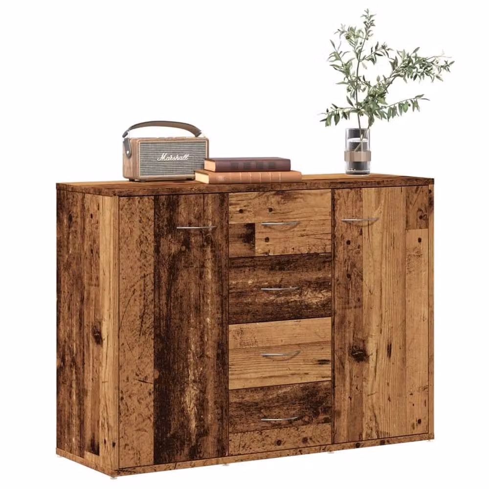 Berkfield Home Old Wood Sideboard in Brown, W/D/H: 88 x 30 x 64 cm – 2