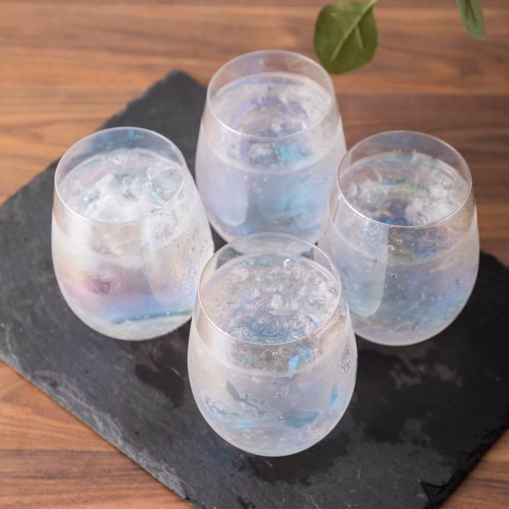 Mikasa Set of 4 Iridescent Glass Tumblers, 600 ml, Pale Pink – 2
