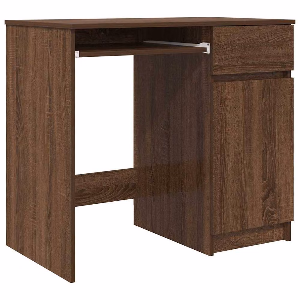 Berkfield Home Modern Brown Oak Writing Desk, W/D/H: 86 x 49 x 76 cm – 2