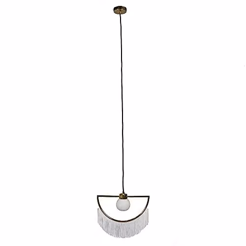ValueLights Jupiter Modern Gold and White Glass Sphere Pendant Light – 1