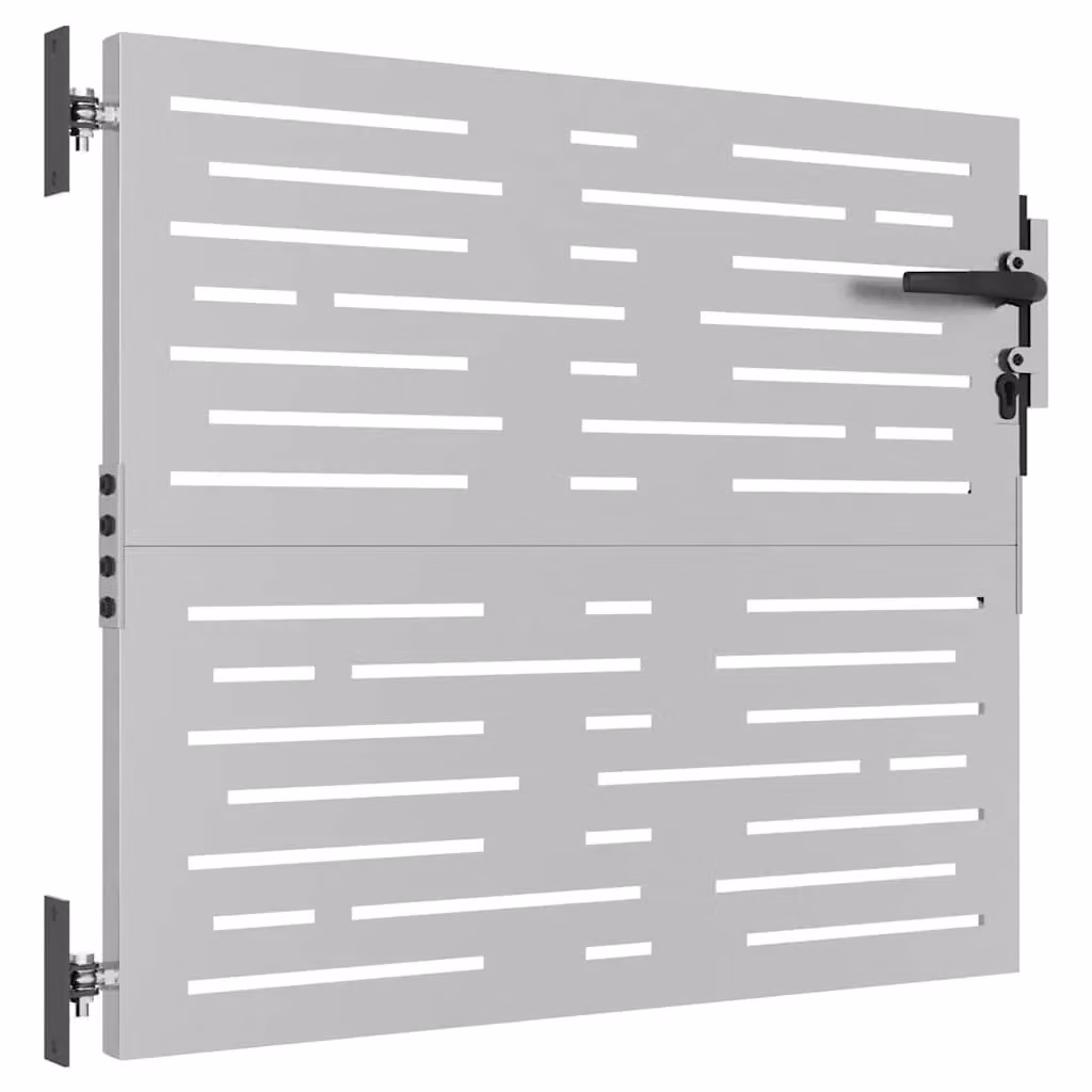 Berkfield Home Garden Gate in Brown Corten Steel with Square Design, W: 85 cm, H: 75 cm – 3