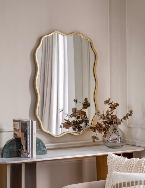 Gallery Direct Sloane Metal Medium Rectangular Wall Mirror in Gold