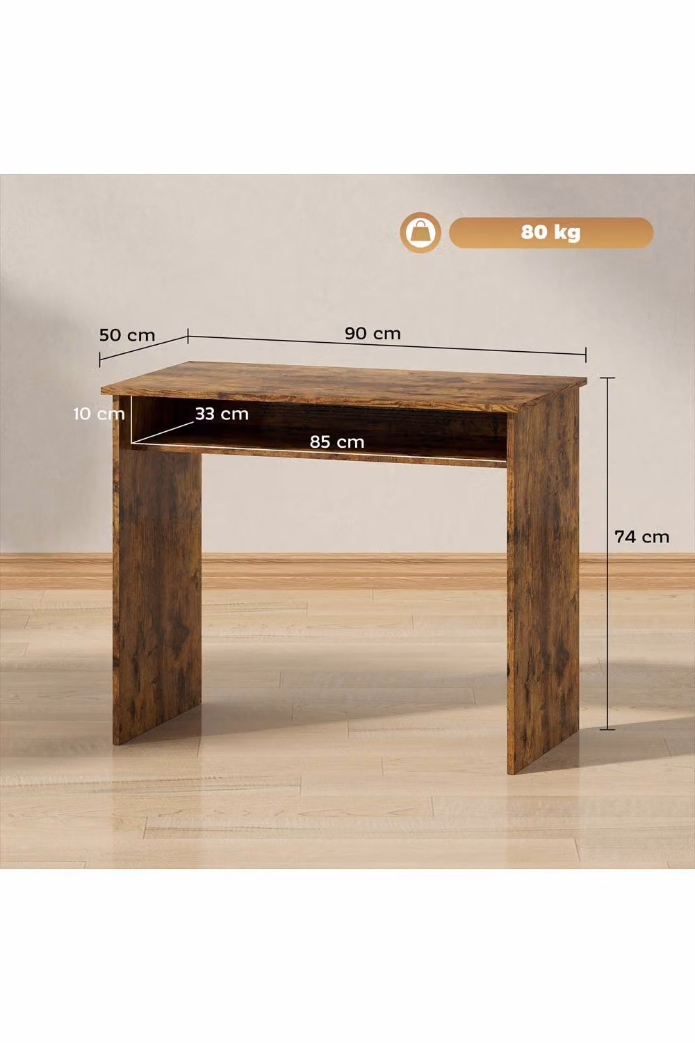ERGOVEXA Boxy Computer Desk in Rustic Brown – 2
