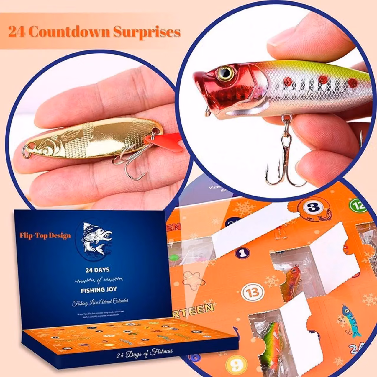 Leaper Christmas Fishing Lure Advent Calendar in Dark Blue – 4