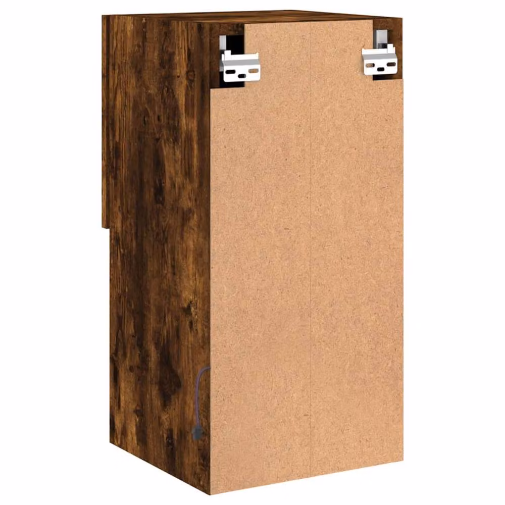 Berkfield Home Set of 2 Modern TV Cabinets with LED Lights in Smoked Oak Brown, W/D/H: 30.5 x 30 x 60 cm – 6