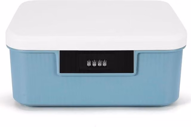 Havendro Digital Lockable Medicine Storage Box with 4-Digit Combination Lock in Blue – 1