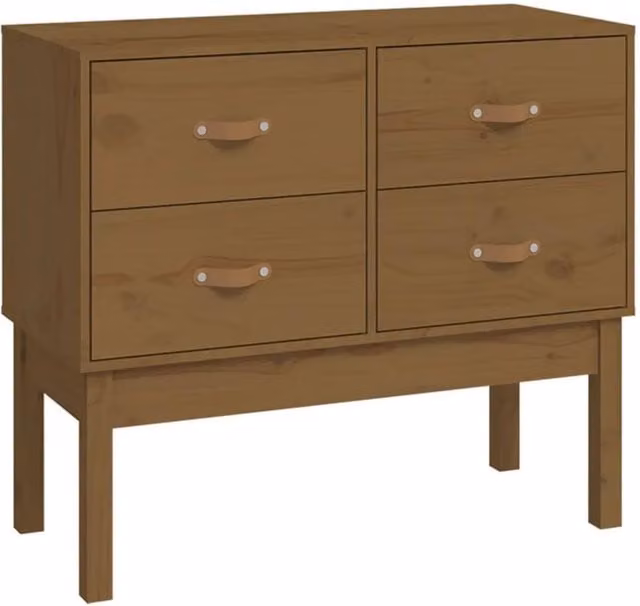 Berkfield Home Rustic Solid Wood Pine Console Cabinet, Honey Brown, W/D/H: 90 x 40 x 78 cm