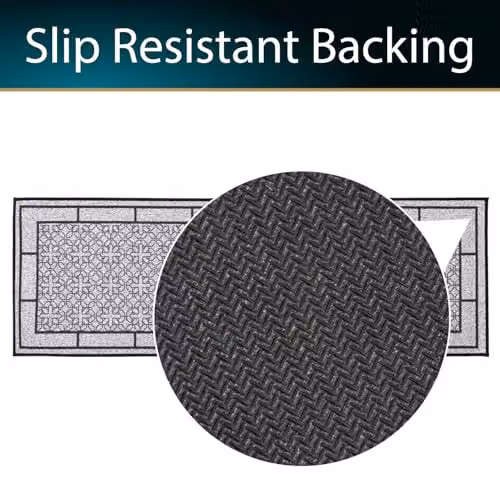 JVL Avanti Machine Washable Non-Slip Entrance Runner Doormat, Grey/Black, W: 50 cm, L: 150 cm – 6