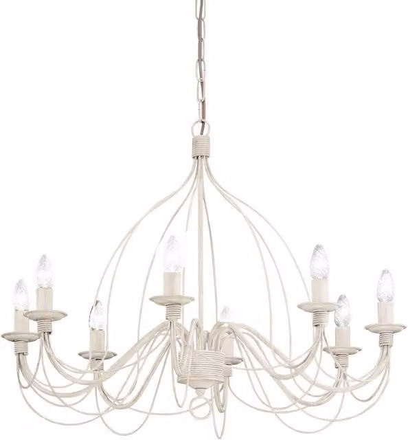 Netlighting Corte 8 Light Suspended Chandelier in Antique White Finish with E14 Sockets – 1
