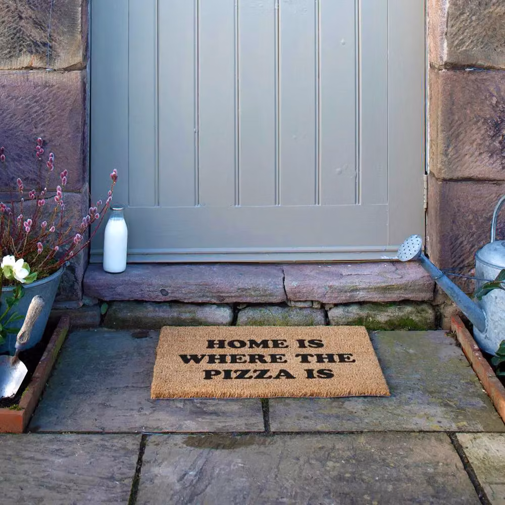 Artsy Mats Home is where the pizza is Doormat in Black and Brown, W/D/H: 60 x 40 x 1 cm – 5