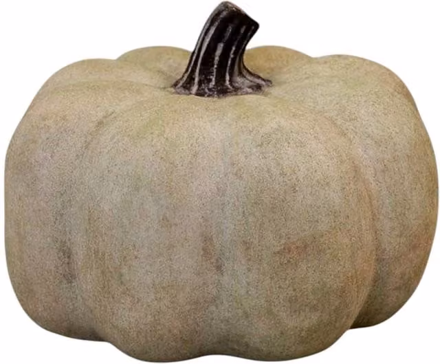 Four Candle Dusty Green Medium Ceramic Pumpkin Ornament