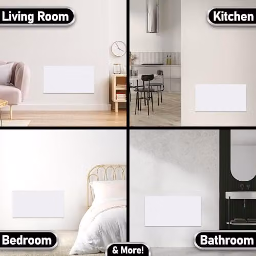 MYLEK 1500W White Slimline Wall Mounted Electric Panel Convector Heater with Digital Thermostat, Frost Protection and Overheat Protection, W: 80 cm, H: 42.5 cm – 4