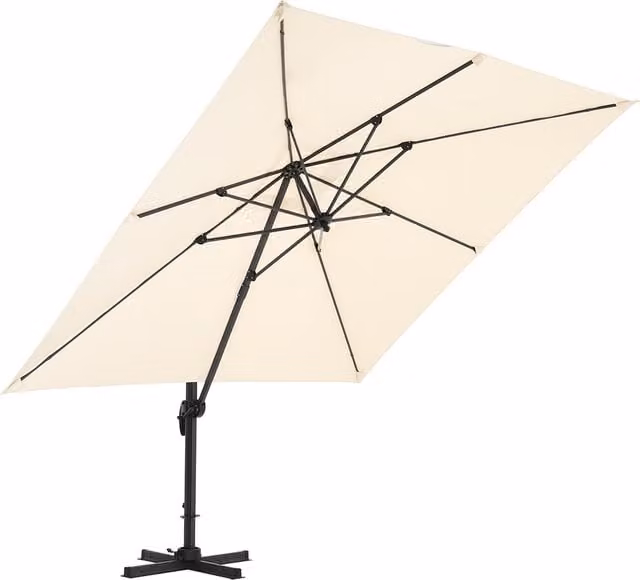Lifeideas Square Cantilever Garden Parasol with Plastic Base in Beige