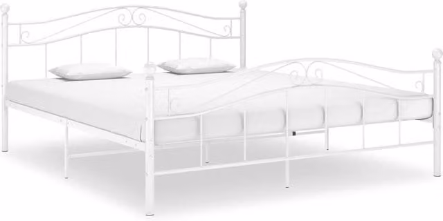 Berkfield Home White Metal Bed Frame W: 160 cm, D: 200 cm