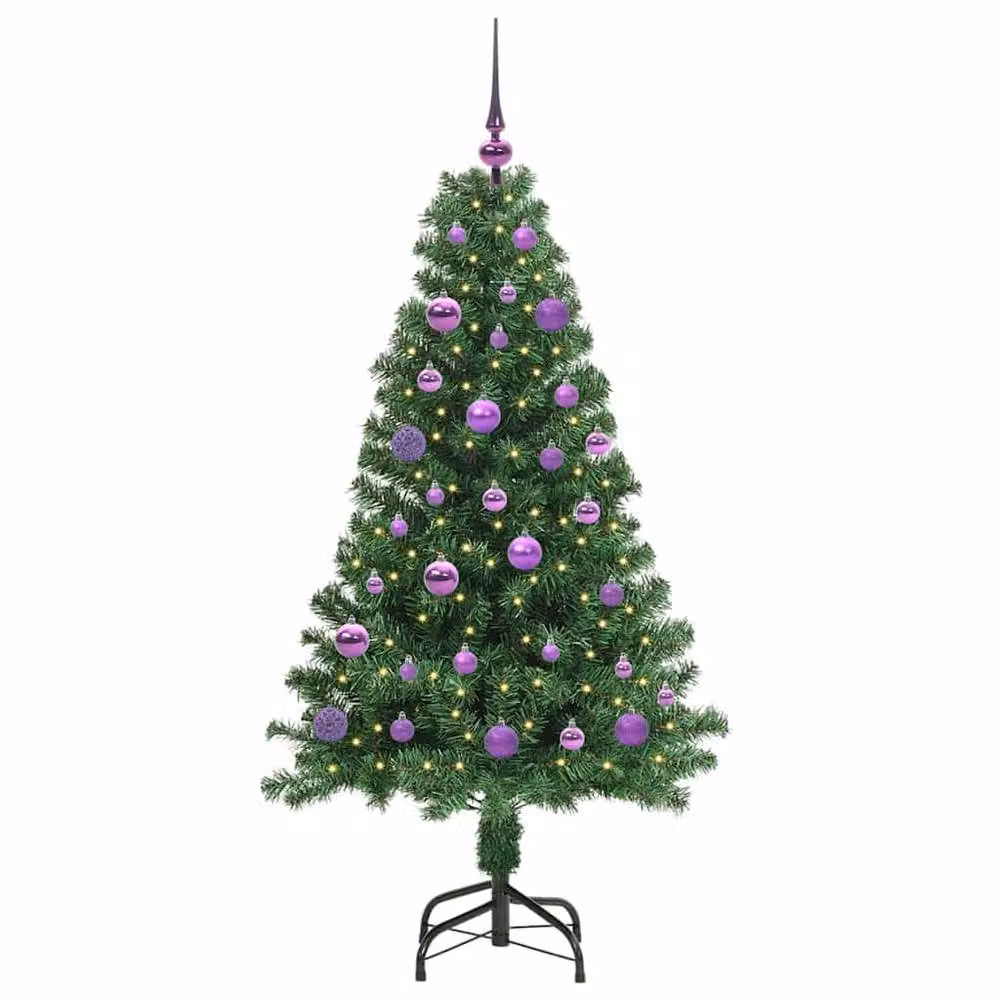 Berkfield Home Artificial Christmas Tree with 150 LEDs and Stand, Green, Height: 150 cm – 3